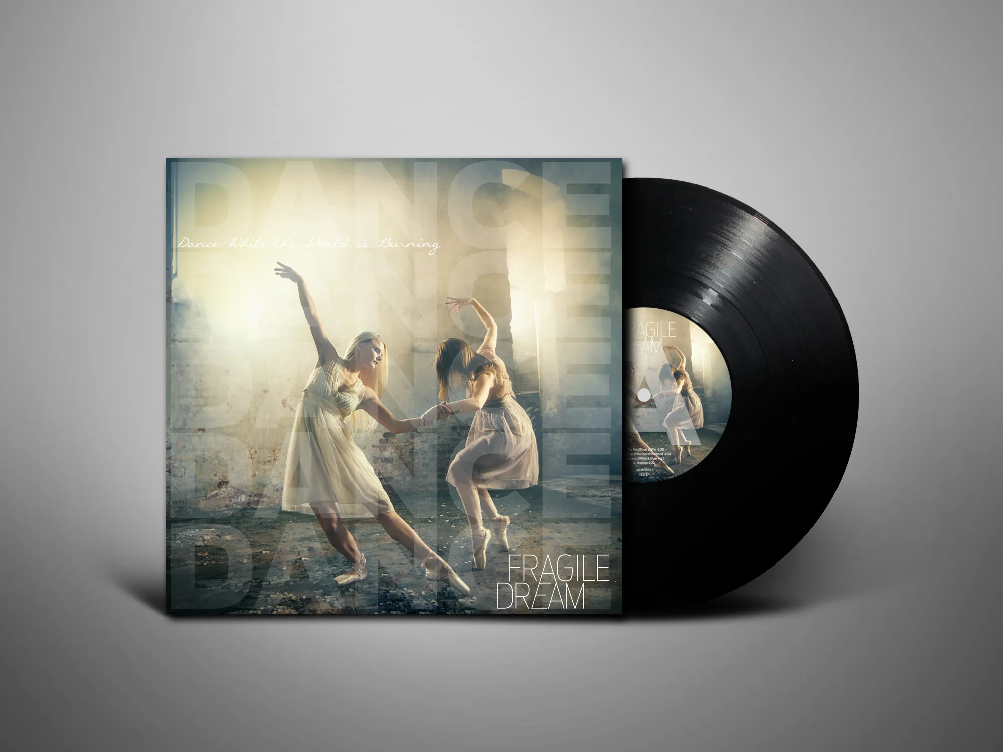 The Dance While the World Is Burning vinyl LP and its sleeve